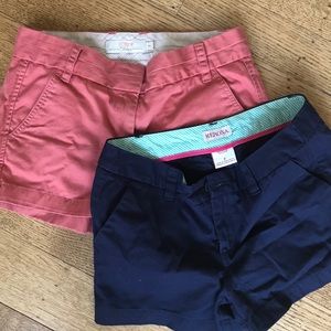 J Crew & Merona, 2 Pairs of Sz 2 Flat-Front Shorts